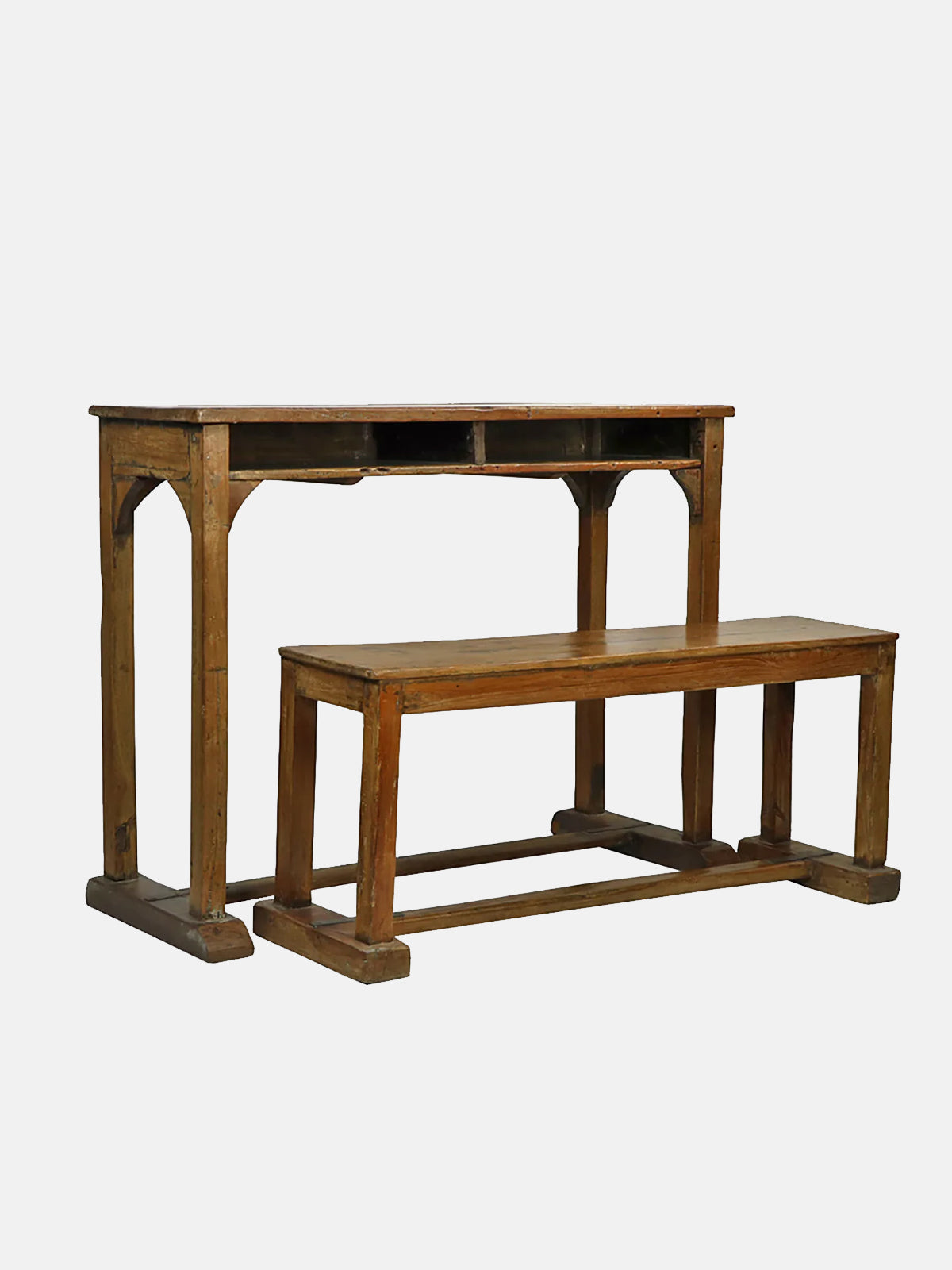 Vintage School Desk with Bench