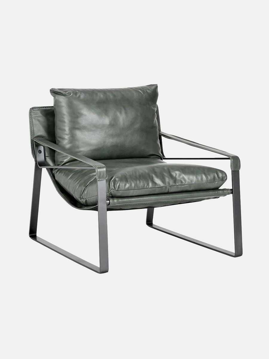 Green Leather Accent Chair Celadon at Home