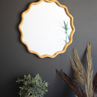 Circle Wooden Squiggle Mirror