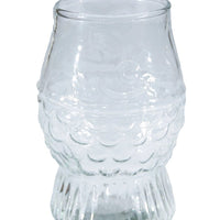 Pressed Glass Fish Shaped Drinking Glass