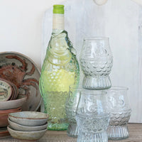 Pressed Glass Fish Shaped Drinking Glass