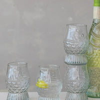 Pressed Glass Fish Shaped Drinking Glass