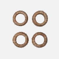 Rattan Woven Napkin Rings, Set of 4