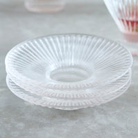 Pressed Glass Clear Plates, Set of 6