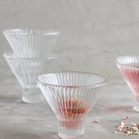 Pressed Glass Martini Glasses, Set of 4