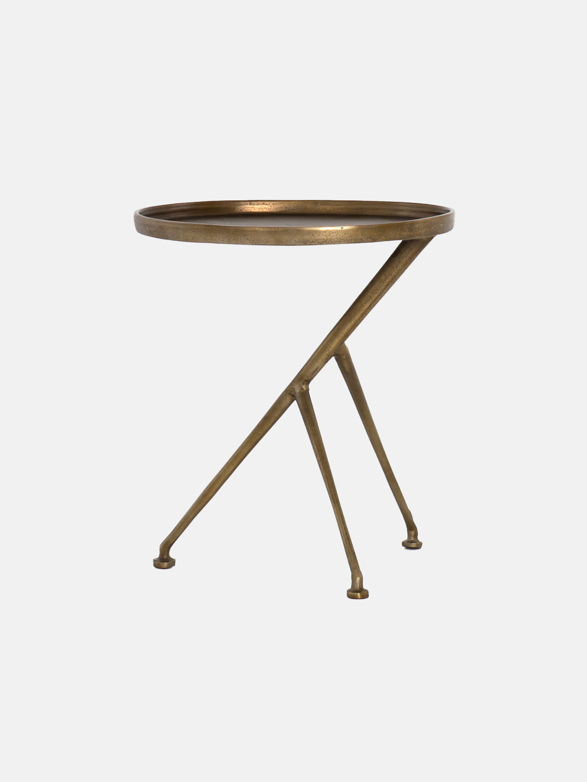 Schmidt End Table, Antique Brass