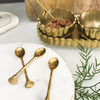 Golden Seashell Spoon, Set of 4