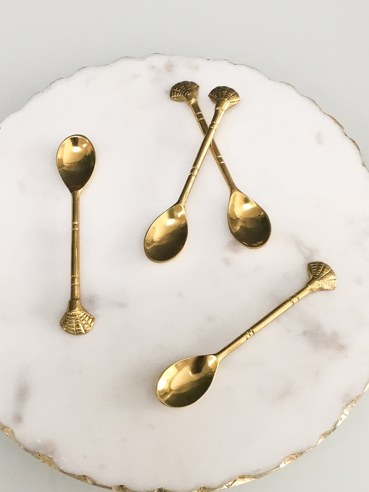 Golden Seashell Spoon, Set of 4