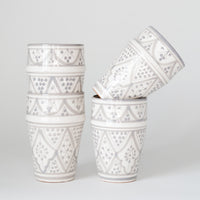 Light Grey Moroccan Cup, Set of 4