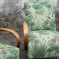 Halabala Chair in Green Lily Pond