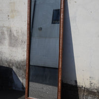 Brown Rattan Floor Mirror