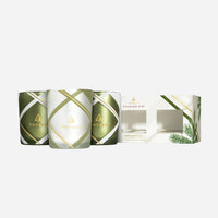 Frasier Fir Frosted Plaid Votive Trio