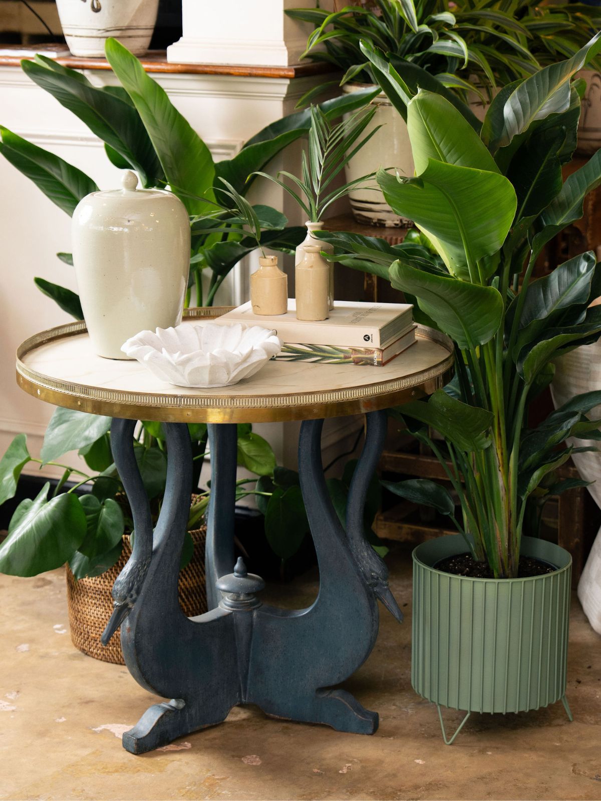 Carved Swan Round Table