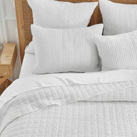 Mills Waffle Quilt Set, White