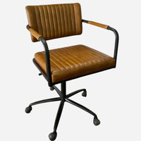 Dexter Office Chair, Brown Leather