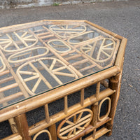 Antique Rattan Brown Coffee Table