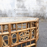 Antique Rattan Brown Coffee Table