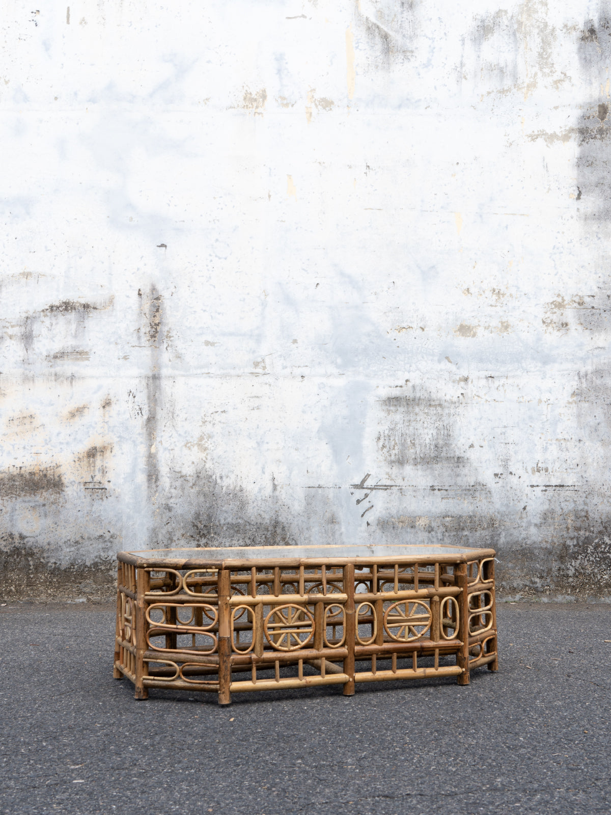 Antique Rattan Brown Coffee Table