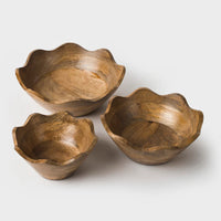 Scalloped Wooden Bowl