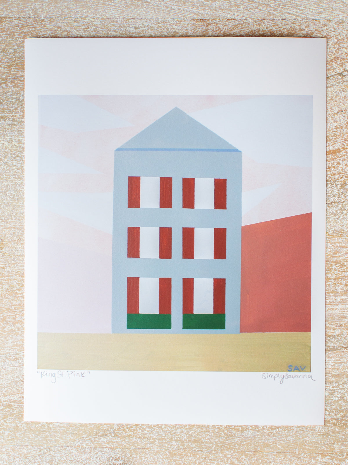"King Street Pink" Signed Print by Simply Savanna