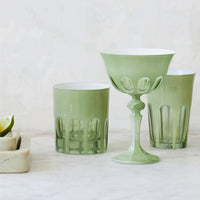 Rialto Glass Coupe Set of 2, Pale Sage