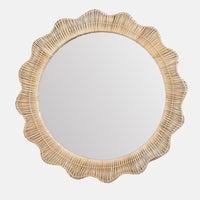 Wicker Weave Round Mirror