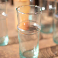 Tall Recycled Moroccan Style Tea Glass, Set of 6