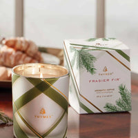 Frasier Fir Frosted Plaid Votive Candle