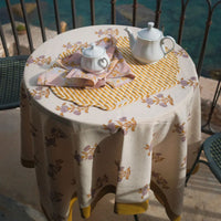 Sanvi English Lavender Block-Printed Table Cloth