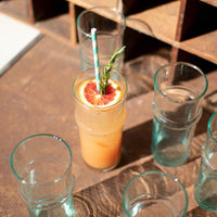 Tall Recycled Moroccan Style Tea Glass, Set of 6