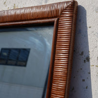 Brown Rattan Floor Mirror