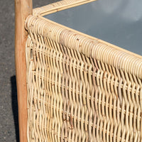 Rattan & Teak Square Planter