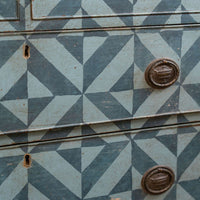 Georgian Straight Hand Painted Geo Design Chest of Drawers