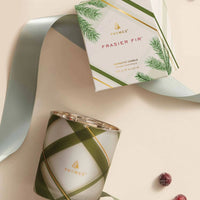 Frasier Fir Frosted Plaid Votive Candle