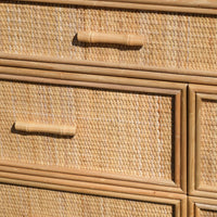 Ten Drawer Rattan Dresser, 70"
