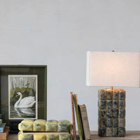 Marbled Resin Studded Table Lamp