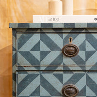 Georgian Straight Hand Painted Geo Design Chest of Drawers