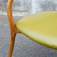 Positano Arm Chair, Teak with Olive Green Leather