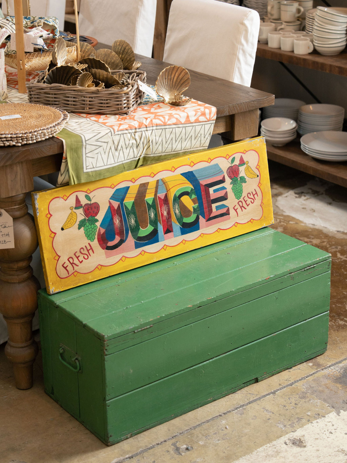 Antique Fruit Juice Sign from India
