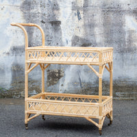 Natural Rattan Bar Cart Trolley