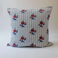 Supriya Blue Block-Printed Pillow Cover