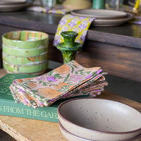 Nargis Old Rose Block-Printed Table Napkins, Set of 4