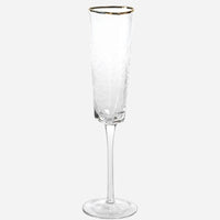 Triangular Gold Champagne Flutes, Set of 4