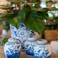 Happiness Blue and White Ginger Jar