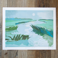 "Marsh in Celadon" Celadon Exclusive Signed Print by Blakely Made