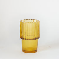 Rills Amber Glass, Set of 4