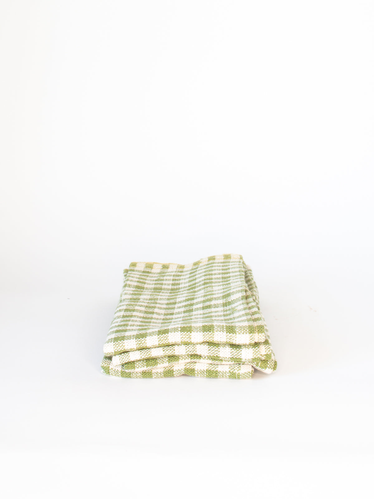Green Gingham Linen Napkin, Set of 4