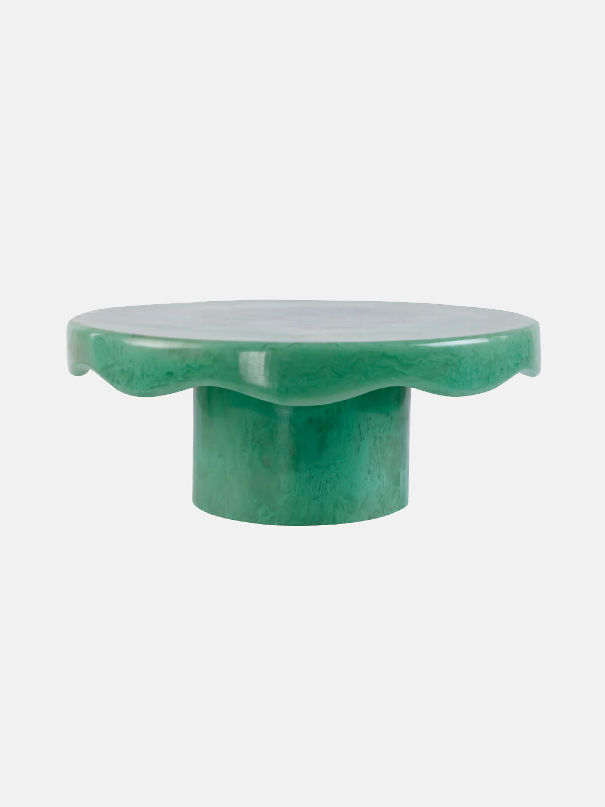 Green Resin Scallop Cake Stand