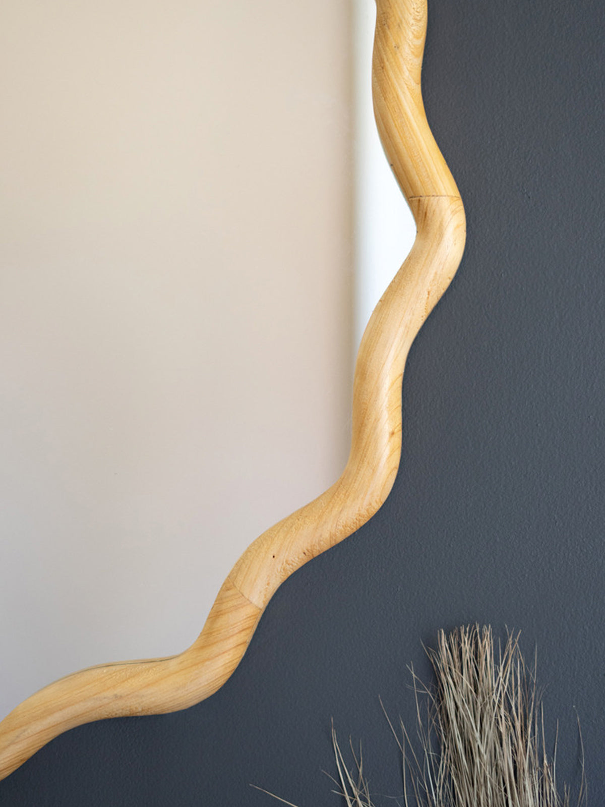 Circle Wooden Squiggle Mirror