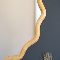 Circle Wooden Squiggle Mirror